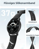 Smartwatch Damen Herren mit Telefonfunktion, 5ATM Wasserdicht Schwimmuhr, 44 mm Fitnessuhr mit 100+ Sportmodi, Herzfrequenz und Schlaftracking, Smart Watch für Android & iPhone, Schwarz, SR3