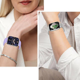 Smartwatch Armband, 22mm Ersatzarmband, Herren und Damen Bluetooth Uhr Mode Armband Metall Silbrig / Lila