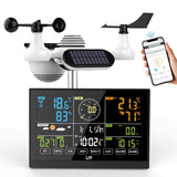 Wetterstation mit Außensensor, Funkwetterstation mit Regenmesser, UV-Index, Windgeschwindigkeit/Richtung, Wettervorhersage, Barometer, WLAN-Wetterstationen mit 4 Stufen Hintergrundbeleuchtung