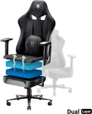 Diablo X-Player 2.0 Gaming Stuhl Bürostuhl Gamer Chair Stoff 3D Armlehnen Ergonomisches Design Nacken/- Lendenkissen Wippfunktion Schwarz Normal (L)