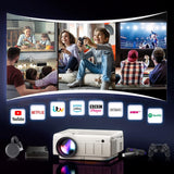 Beamer, Native 1080P 15000 Lumen Full HD 5G WiFi Bluetooth Beamer, Mini LED Beamer 4K Unterstützt, Heimkino Projektor Kompatibel mit TV-Stick