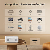 Beamer, Full HD 1080P 10000 Lumen Beamer 5G WiFi Bluetooth mit Stativ, Unterstützung Beamer 4K Heimkino für Handy Phone, Projektor