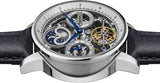 Ingersoll The Jazz 42 mm Automatik-Mondphasenuhr für Herren mit Skeleton-Zifferblatt und Echtlederarmband