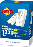 AVM FRITZ! Powerline Set 1,200 MBit/s, 2x Gigabit-LAN je Adapter, ideal für NAS-Anwendungen und HD-Streaming, deutschsprachige Version)