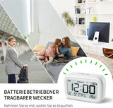 DOOMAY Digital Wecker Nachttisch - Batteriebetriebene Uhr mit LCD-Display-Volumen einstellbar Snooze und Wochenendmodus für Schlafzimmer Schreibtisch Reisen