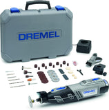 Dremel 8220 Akku Multifunktionswerkzeug 12V Set (mit 45 Zubehören und 2 Vorsatzgeräten, Variable Drehzahleinstellung 5.000-35.000 1/min zum Schleifen, Schneiden, Schärfen, Polieren, Reinigen)