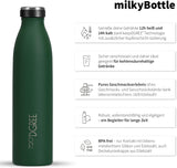 720°DGREE Edelstahl Trinkflasche “milkyBottle” - 500ml - Perfekt für Kinder, BPA-Frei, Auslaufsicher, Kohlensäure geeignet - Kleine Thermosflasche für Sprudel, Sport, Schule, Fitness