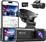 Dashcam Auto Vorne Hinten 4K/2,5K Mit GPS WiFi Dash Cam Auto Dashboard Recorder mit 3,18" IPS-Bildschirm, Nachtsicht-Loop-Aufnahme 170 °