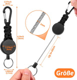 Schlüsselanhänger Ausziehbar,3 Stücke Schlüsselband Ausziehbar Ausweis JoJo mit 60cm Ausziehbar Stahlseil,Einziehbarer Schlüsselanhänger Schlüsselkette mit Karabiner