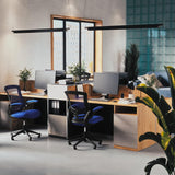 Flash Furniture Bürostuhl mit mittelhoher Rückenlehne – Ergonomischer Schreibtischstuhl mit hochklappbaren Armlehnen und Netzstoff – Perfekt für Home Office oder Büro – Blau