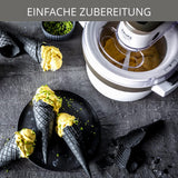 Krups Eismaschine Venice Perfect Mix | 1L hausgemachtes Eis, Sorbet, Frozen Jogurth | Ohne Kompressor | Inklusive Rezeptheft und Silikonlöffel | Digitalanzeige und Signalton, Weiß