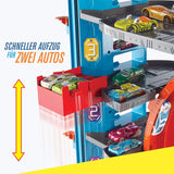 Hot Wheels - City Ultimate Parkgarage und Parkhaus für Kinder, Garage mit Hai für +90 Autos, mit Looping Tracks inkl. 2 Spielzeugautos, ca. 63 cm hoch, ab 5 Jahren, Mehrfarbig