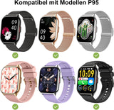 Smartwatch Armband, 22mm Ersatzarmband, Herren und Damen Bluetooth Uhr Mode Armband Metall Silbrig / Lila