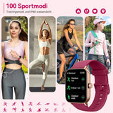 Smartwatch Damen mit Telefonfunktion,1.8" Uhren Damen mit Herzfrequenz SpO2 Stress Schlafmonitor,Alexa Integriert Watch,110 Sportmodi Fitness Tracker,IP68 Wasserdichte Sport Armbanduhr für Android iOS