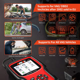 ANCEL VD700Pro OBD2 Diagnosegerät Auto für VAG Fahrzeuge Alles System KFZ Diagnosegerät mit 8 Sonderfunktionen Öl TPMS EPB TPS Injektor SAS DPF Reset Batterier Registrierung Fehlercode Auslesegerät