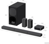 Sony HT-S40R - 5.1.-Kanal-Soundbar (inkl. kabelgebundenem Subwoofer, kabellosen Rear-Lautsprechern, Bluetooth, Surround Sound, Dolby Digital), Schwarz Breit