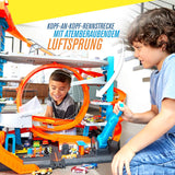 Hot Wheels - City Ultimate Parkgarage und Parkhaus für Kinder, Garage mit Hai für +90 Autos, mit Looping Tracks inkl. 2 Spielzeugautos, ca. 63 cm hoch, ab 5 Jahren, Mehrfarbig