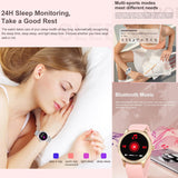 Smartwatch Damen mit Telefonfunktion, 3 Uhrenarmbänder, 1.28" AMOLED Uhren Fitness Tracker mit Schlafmonitor, SpO2, Menstruationszyklus, 100+Sportmodi Diamant Smart Watch für IOS/Android