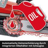 Einhell Akku-Kettensäge GE-LC 18/25-1 Li Kit Power X-Change (18V, OREGON Qualitätsschwert/-kette, Rückschlagschutz, inkl. 3,0 Ah-Akku und Schnellladegerät), Batteriebetrieben