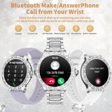 Smartwatch Damen mit Telefonfunktion Diamond,1.32" Smart Watch Damenuhr mit Anruffunktion,110 Sportmodi Uhr für Damen für Android iOS,3 Bänder