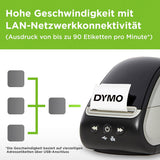 DYMO LabelWriter 550 Turbo Etikettendrucker | Beschriftungsgerät mit Hochgeschwindigkeits-Thermodirektdruck | automatische Etikettenerkennung | druckt mit USB-/LAN-Anschluss | EU-Stecker