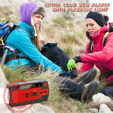 YIKANWEN Solar Radio,AM/FM Kurbelradio Tragbar USB Notfallradio mit 4000mAh Wiederaufladbare Batterie und Handkurbel Dynamo für Camping, Reisen (Rot)