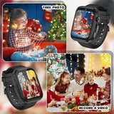 Smartwatch Kinder, 4G Kinder smartwatch, GPS Tracker Kinder, Armbanduhr Kinder Junge,kinderuhr mit Video Phone Call, Nachrichten, Schulmodus, SOS-Funktion, Kamera und Schrittzähler (Schwarz)