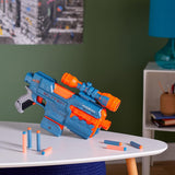 Elite 2 Phoenix CS-6 motorisierter Blaster, 12 Nerf Darts, 6-Dart Clip-Magazin, Fernrohr, Tactical Rails, Befestigungspunkte, 4AA Batterien