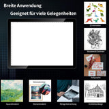 TOHETO A4 Leuchttisch, Kabellos Batteriebetrieben Magnetisch Leuchtkasten Dimmbare Helligkeit Wiederaufladbare LED-Lichttafel Tragbare Kabellose Kopiertafel für Diamantmalerei, Skizzie (Schwarz)