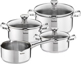 Tefal Duetto Edelstahl Kochtopf-Set | 7-Teilig induktionsgeeignet | spülmaschinengeeignet | backofengeeignet (außer Deckel)