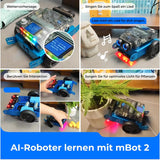 Makeblock mBot 2 Programmierbarer Roboter Kompatibel mit Scratch Python Codierungsroboter für Kinder Unterstützt WiFi IoT AI Technologie im Ferngesteuerten STEM Spielzeug Geschenke