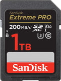 SanDisk Extreme PRO SDXC UHS-I Speicherkarte 1 TB (V30, Übertragungsgeschwindigkeit 200 MB/s, U3, 4K UHD Videos, SanDisk QuickFlow-Technologie, temperaturbeständig)