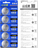 LiCB 10 Stück CR2450 3V Lithium Knopfzellen CR 2450 Batterien