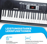 Melody 61 - Keyboard E-Piano für Anfänger mit Lautsprechern, Klavier Ständer, Hocker, Kopfhörern, Mikrofon