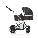 Hauck Geschwister Kinderwagen Duett 2 / Buggy für 2 Kinder / Sitz Oben Umbaubar in Baby Wanne für Neugeborene/ Regen Verdeck inkl. / Belastbar bis 36 kg / Faltbar / 1 Stück (1er Pack), Forest Schwarz