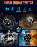 Smartwatch Herren, 1.45" AMOLED Smart Watch Herren mit Anrufe tätigen/Empfangen, 115+Sportmodi Fitnessuhr mit Herzfrequenz/Schrittzähler/Schlafmonitor, IP68 Wasserdicht Sportuhr für Android iOS