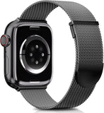 Ersatzarmband Kompatibel mit Apple Watch Armband 46mm 45mm 44mm 49mm 42mm Damen/Herren, Dual Magnetisch Einstellbar Armbänder für iWatch SE Series 10 9 8 7 6 5 4 3 2 1, Schwarz Edelstahl Metall