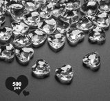 500 Stück hell Blau Herzen Diamantkristalle 12mm glitzernde Streudeko Deko Funkelnd Steine Kristalle Konfetti Diamanten zum DIY Verzieren Dekoration Hochzeit Verlobung,Valentinstag