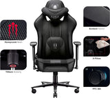 Diablo X-Player 2.0 Gaming Stuhl Bürostuhl Gamer Chair Stoff 3D Armlehnen Ergonomisches Design Nacken/- Lendenkissen Wippfunktion Schwarz Normal (L)