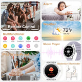 Smartwatch Damen mit Telefonfunktion Diamond,1.32" Smart Watch Damenuhr mit Anruffunktion,110 Sportmodi Uhr für Damen für Android iOS,3 Bänder