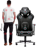 Diablo X-Player 2.0 Gaming Stuhl Bürostuhl Gamer Chair Stoff 3D Armlehnen Ergonomisches Design Nacken/- Lendenkissen Wippfunktion Schwarz Normal (L)