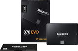 Samsung 870 EVO SATA III 2,5 Zoll SSD, 2 TB, 560 MB/s Lesen, 530 MB/s Schreiben, Interne SSD, Festplatte für schnelle Datenübertragung, MZ-77E2T0B/EU