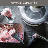 Krups Eismaschine Venice Perfect Mix | 1L hausgemachtes Eis, Sorbet, Frozen Jogurth | Ohne Kompressor | Inklusive Rezeptheft und Silikonlöffel | Digitalanzeige und Signalton, Weiß