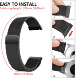 Edelstahl Uhrenarmband Mesh 20mm/22mm Gold/Silber/Schwarz Ersatz Metall Armband Edelstahlarmband mit Magnetverschluss Smartwatch Schnellverschluss Watch Uhren Ersatzband