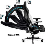 Diablo X-Player 2.0 Gaming Stuhl Bürostuhl Gamer Chair Stoff 3D Armlehnen Ergonomisches Design Nacken/- Lendenkissen Wippfunktion Schwarz Normal (L)