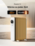 Ölradiator 2500W, Elektrische Heizung 13 Rippen mit Thermostat, Ölradiator Energiesparend mit 3 Leistungsstufen und Überhitzungsschutz für Schlafzimmer Büro