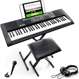 Melody 61 - Keyboard E-Piano für Anfänger mit Lautsprechern, Klavier Ständer, Hocker, Kopfhörern, Mikrofon