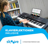 Melody 61 - Keyboard E-Piano für Anfänger mit Lautsprechern, Klavier Ständer, Hocker, Kopfhörern, Mikrofon