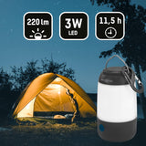 LED Licht dimmbar 3 Lichtmodis inklusive 3x AAA Batterien mit Bügel & Haken klein & kompakt Batteriebetreiben Notfalllicht Campingzubehör Wandern Angeln