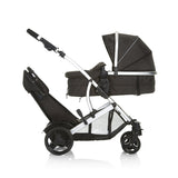 Hauck Geschwister Kinderwagen Duett 2 / Buggy für 2 Kinder / Sitz Oben Umbaubar in Baby Wanne für Neugeborene/ Regen Verdeck inkl. / Belastbar bis 36 kg / Faltbar / 1 Stück (1er Pack), Forest Schwarz